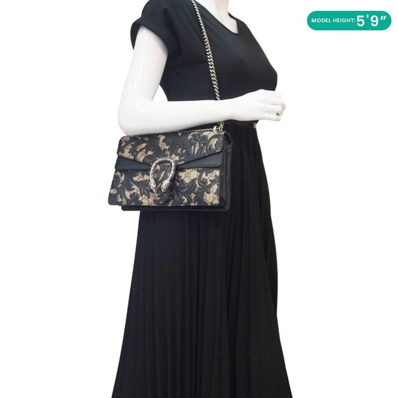 Gucci  Arabesque Small Dionysus GG Supreme Canvas Shoulder Bag Black - Picture 2 of 16